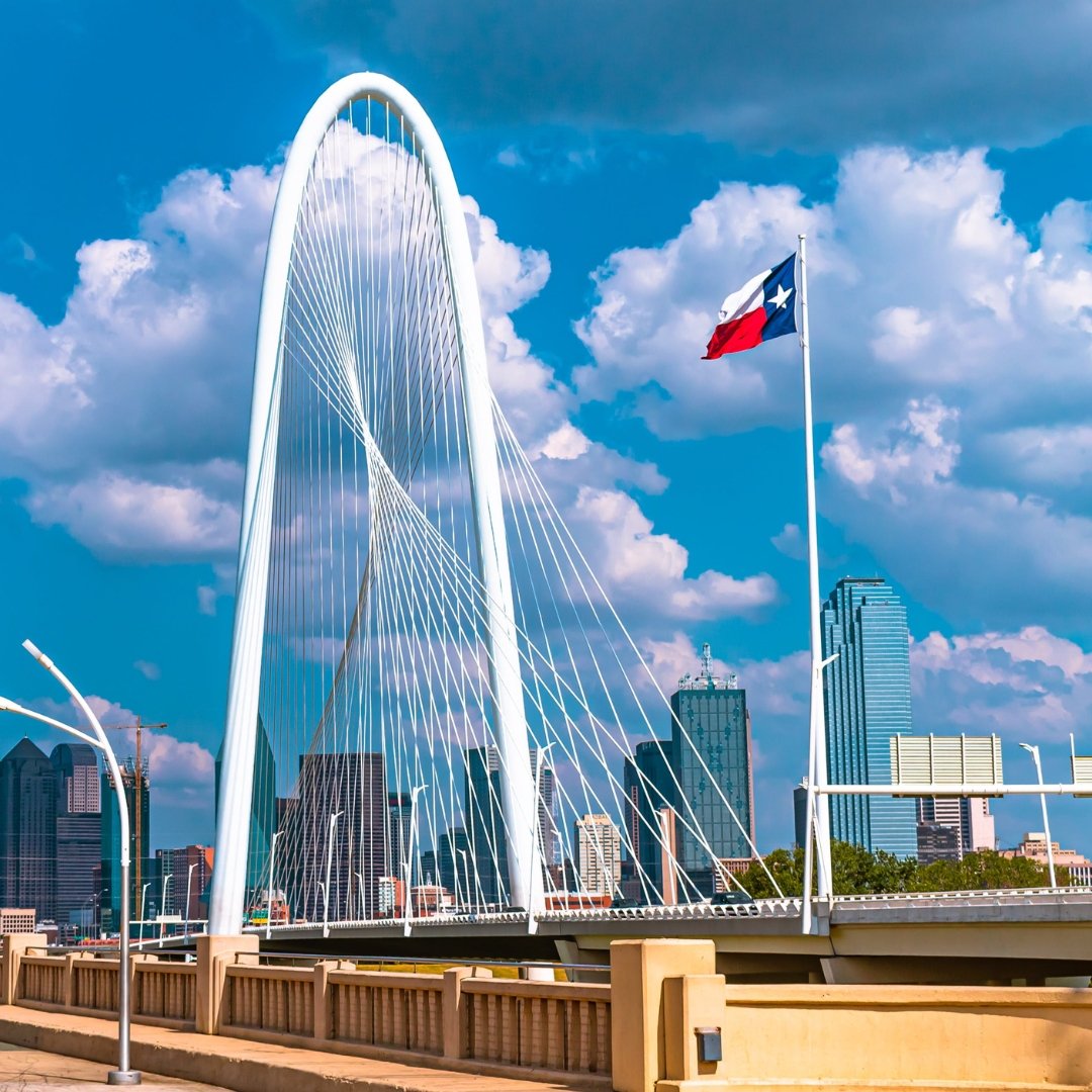 Margaret McDermott Bridge in Dallas, symbolizing the connection and support Fluid IT provides to local businesses with its comprehensive IT services.