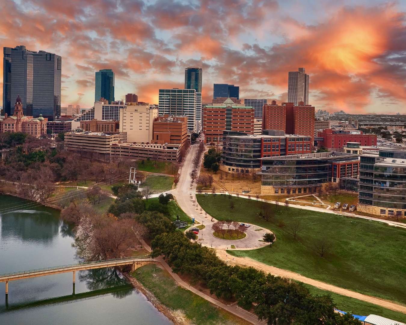 Fort Worth Downtown City Skyline