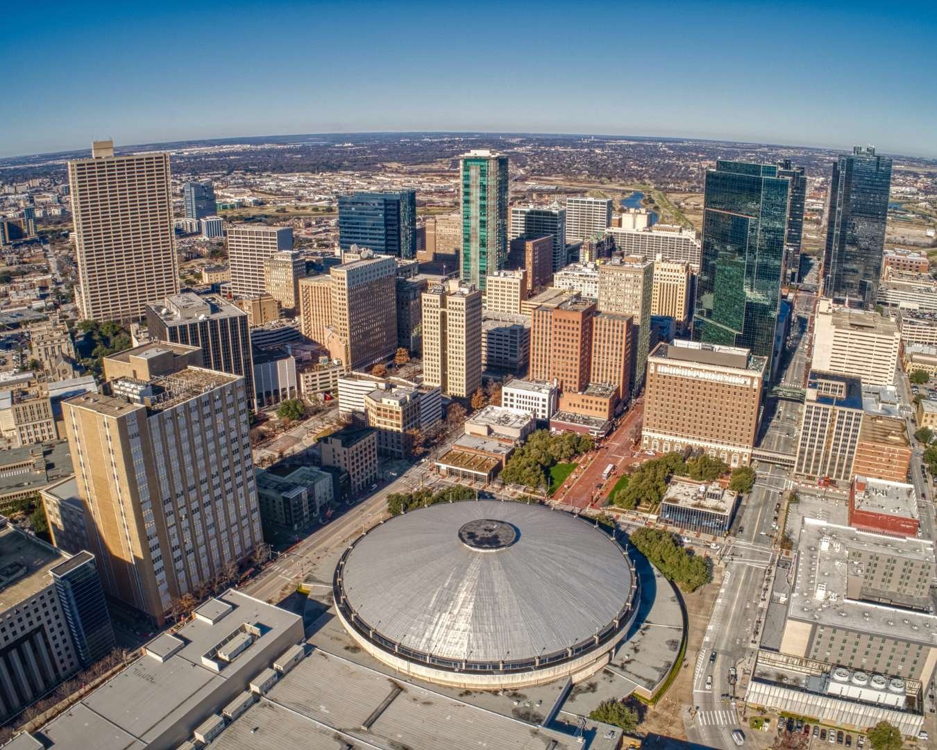 Downtown Fort Worth Aerial view