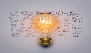 The Power of Data shown with the help of lighting bulb.