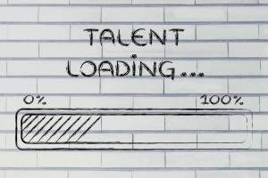Talent Loading: Illustration with text and progress bar.