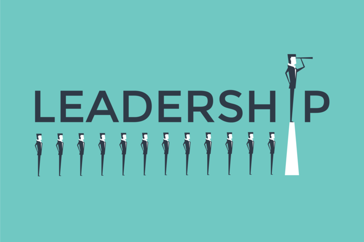 Business leadership concept with the businessman standing on pillar.
